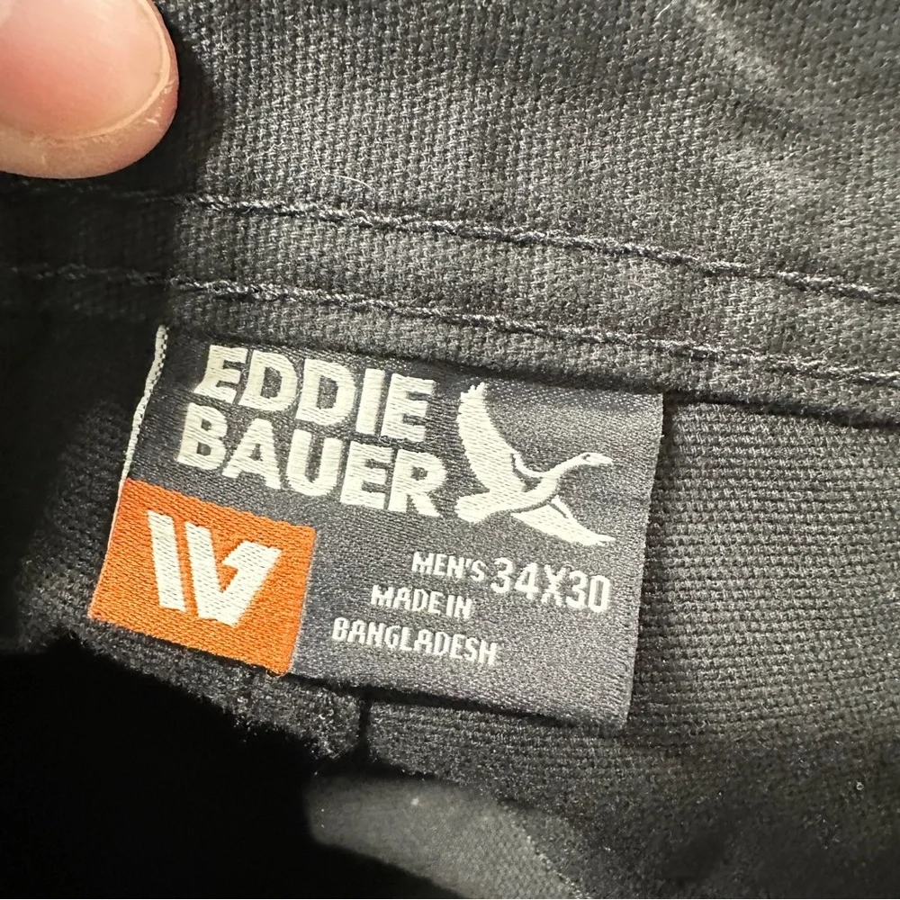 NWOT Eddie Bauer Men’s Canvas Utility Stretch Pants Rugged Workwear Black 34X30